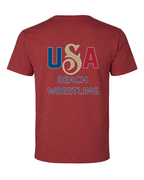 USA Beach Wrestling Men's T-shirt Red