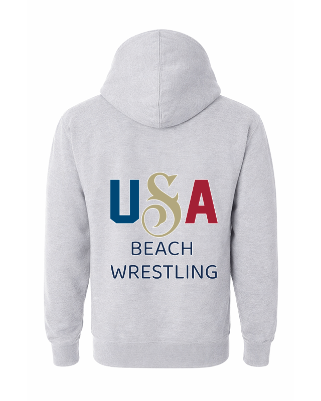 USA Beach Wrestling Men's Hoodie Gray