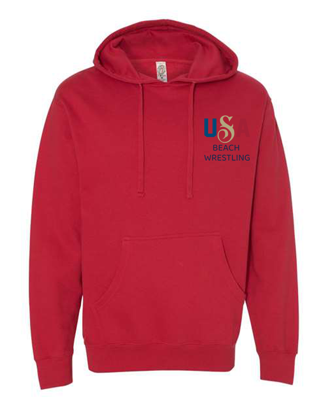 USA Men's Beach Wrestling Hoodie Red