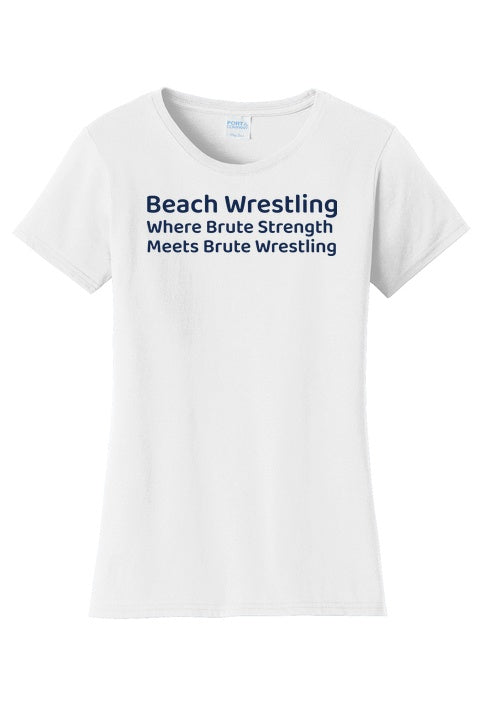 Beach Wrestling T-shirt Brute Logo White