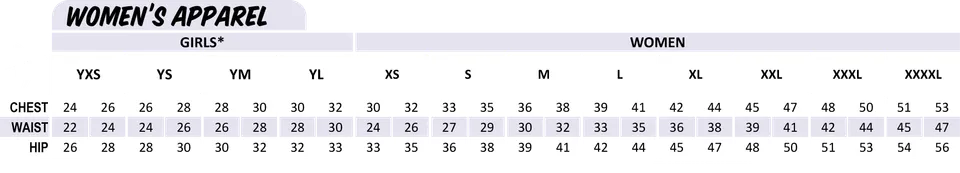 Size chart image