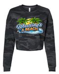 Wrestling Beach Brute Crop Crew Neck Logo Navy