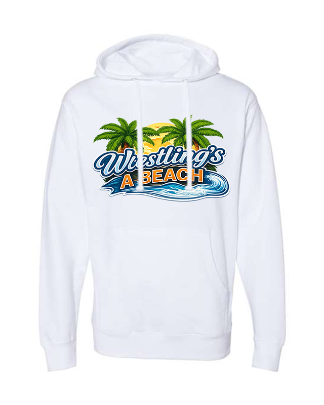Men's wrestling Beach Hoodie Brute Logo Neck White