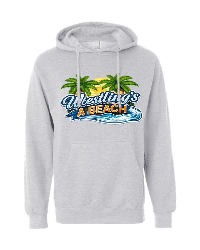 Men's wrestling Beach Hoodie Brute Logo Neck Gray