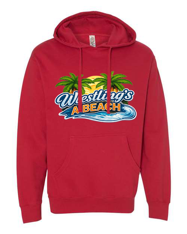 Men's Wrestling Beach Hoodie Brute Logo Red