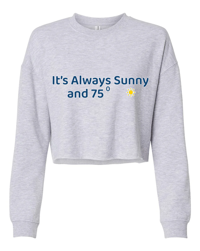 Sunny Weather Women's Beach Wrestling Crop Crew Gray